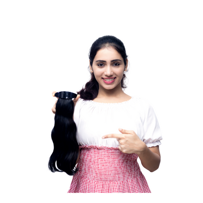 Ponytail Clip In Hair Extensions l Changeable Clips l Human hair Extensions