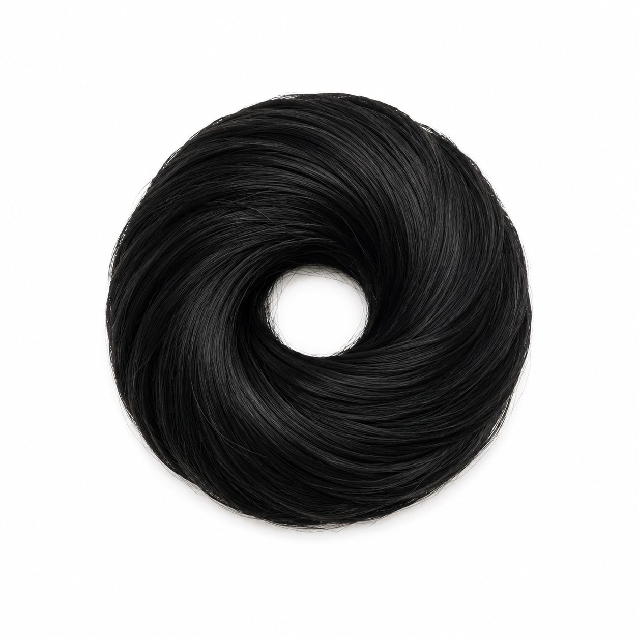 Messy Bun Scrunchie – Human Hair Bun Maker, Natural Black Instant Updo