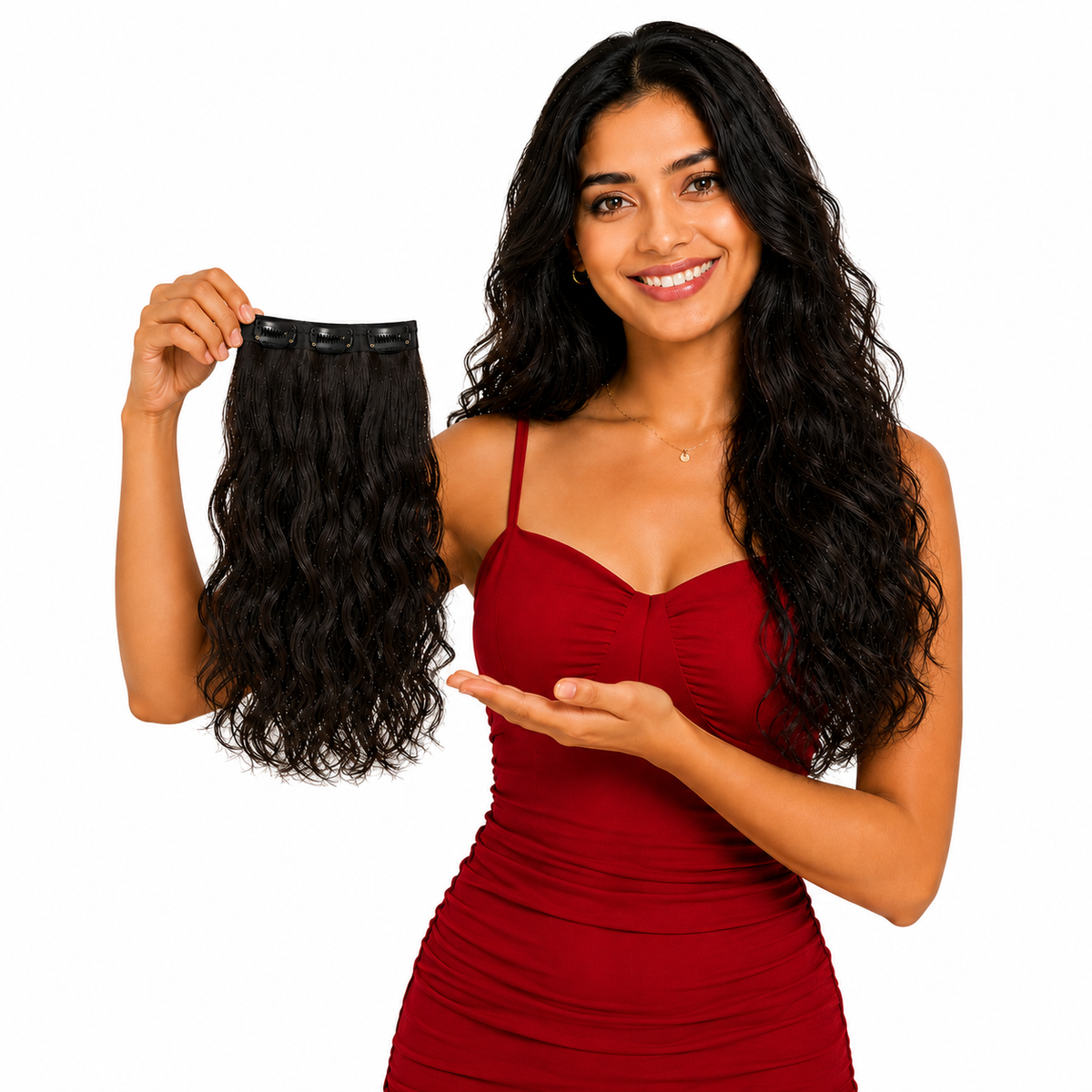 3 Clip-In Hair Extensions – 100% Human Hair | Natural Black