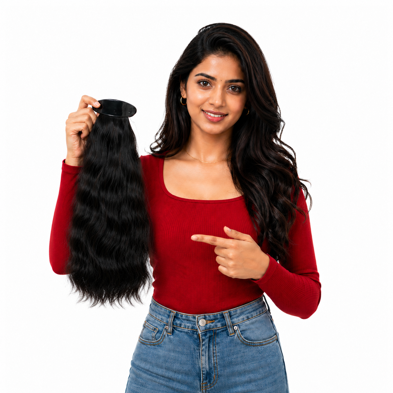 Ponytail Clip In Hair Extensions l Changeable Clips l Human hair Extensions