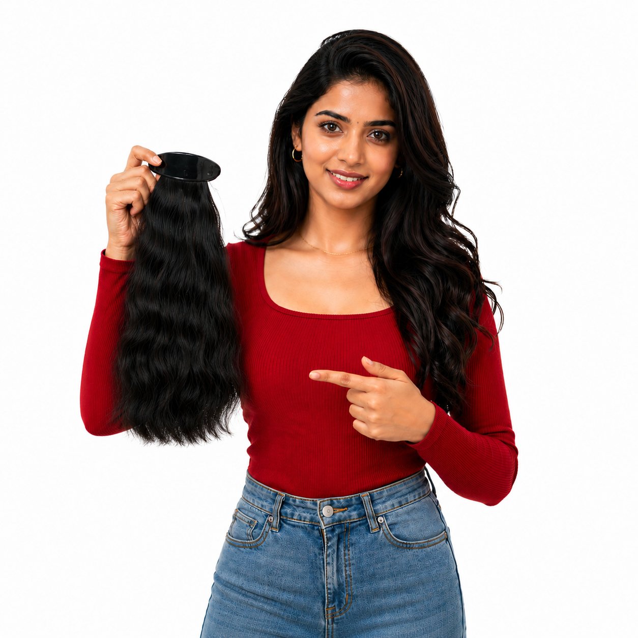 Ponytail Clip In Hair Extensions l Changeable Clips l Human hair Extensions