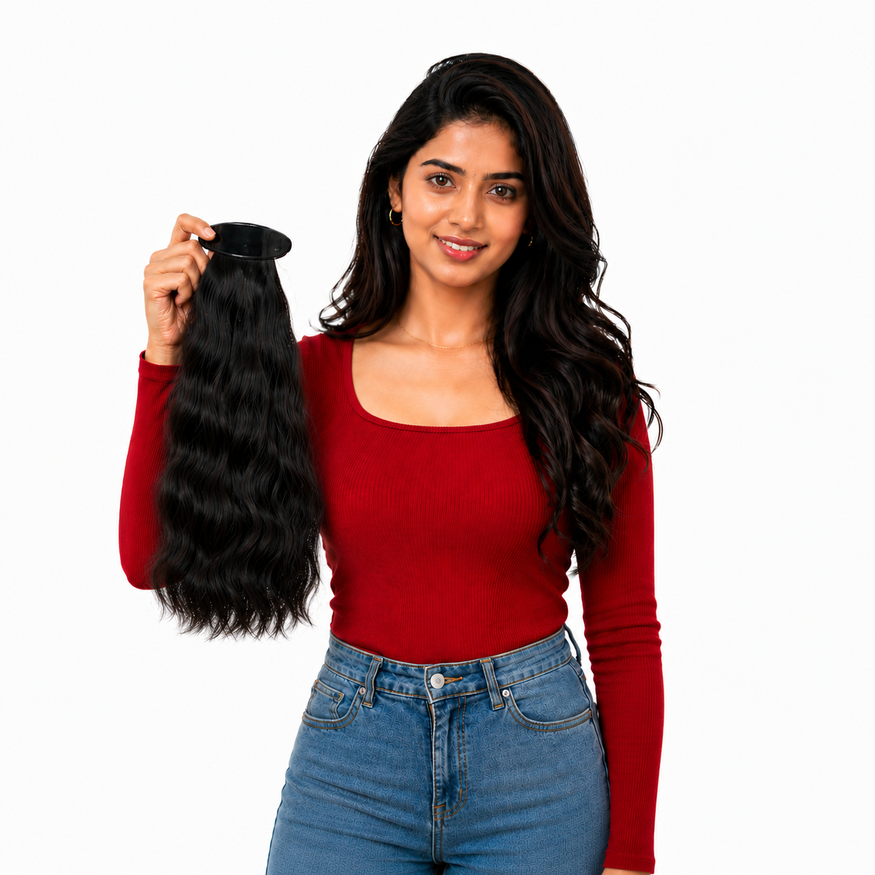 Ponytail Clip In Hair Extensions l Changeable Clips l Human hair Extensions