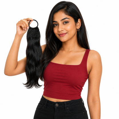 Capillatura Band Ponytail Hair Extension – 100% Remy Human Hair - Washable Hair Extensions