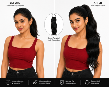 Capillatura Band Ponytail Hair Extension – 100% Remy Human Hair - Washable Hair Extensions